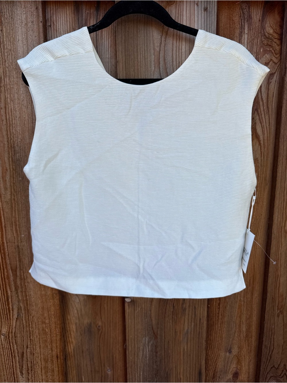 Nordstrom Cream Ribbed Cap Sleeve Tank Top